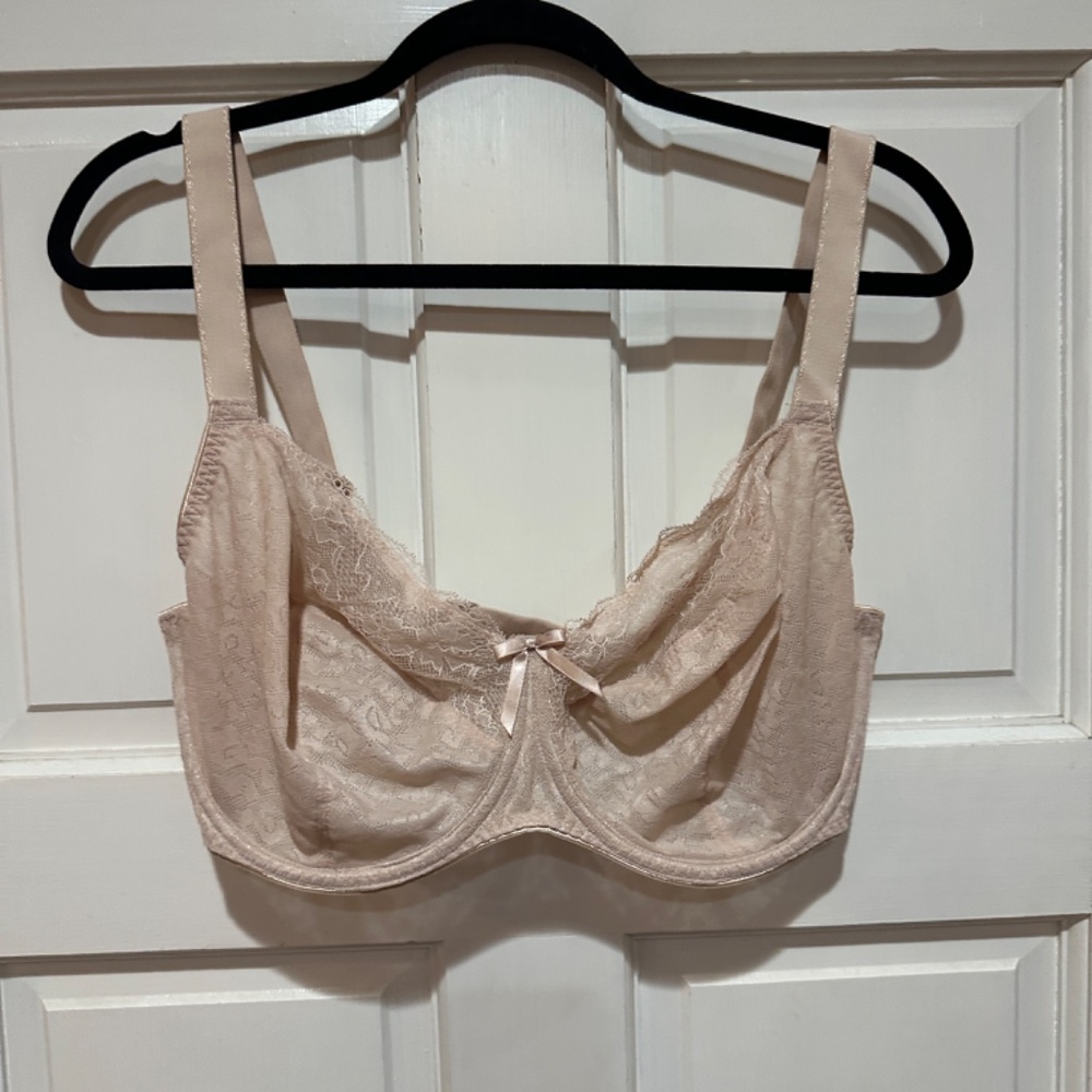 Freya Fancies Balconette Beige Blush Lace Underwire Plunge Bra Size 34J AA1012